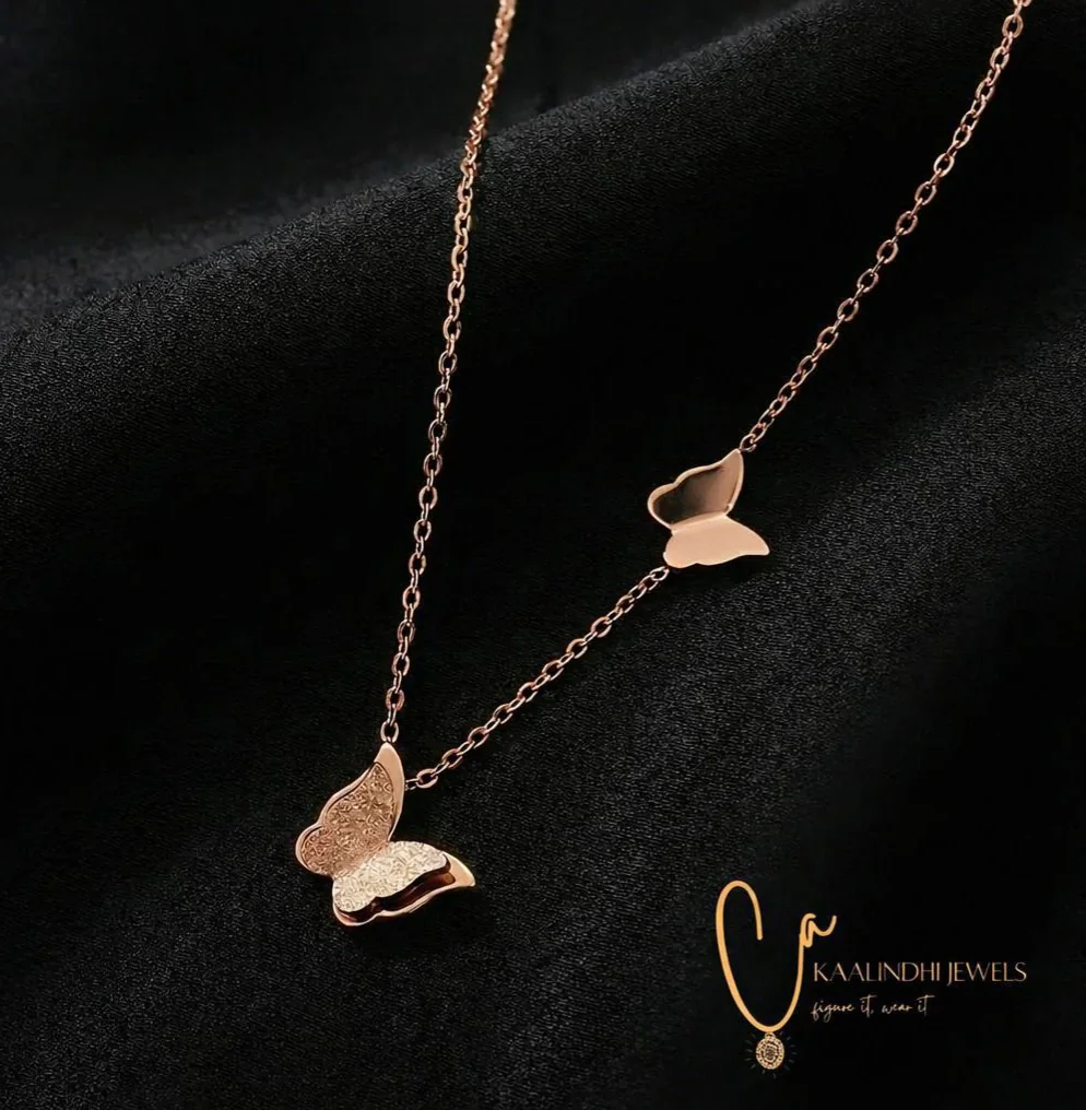 Twin butterfly necklace