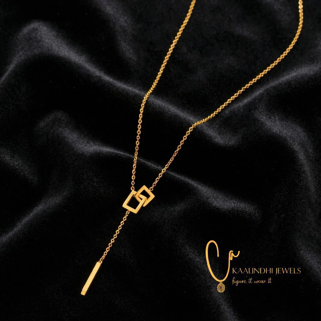 Geo-link drop necklace